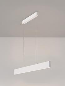 Grote LED hanglamp Step, Lampenkap: gecoat metaal, Decoratie: gecoat metaal, Wit, zilverkleurig, B 91 x H 20 cm