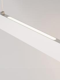 Grote LED hanglamp Step, Lampenkap: gecoat metaal, Decoratie: gecoat metaal, Wit, zilverkleurig, B 91 x H 20 cm