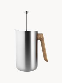 French Press Kaffeebereiter Nordic Kitchen, 1 L, Kanne: Edelstahl, Griff: Eichenholz, Silberfarben, Eichenholz, 1 L