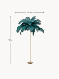 Stojacia lampa Feather Palm, Odtiene zlatej, zelená, V 165 cm