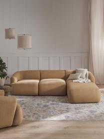 Canapé d'angle modulable 3 places en tissu bouclé Sofia, Bouclé beige, larg. 272 x prof. 160 cm, méridienne à droite