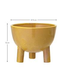 Petit cache-pot jaune Aaren, Grès cérame, Jaune, Ø 15 x haut. 12 cm