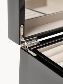 Schmuckbox Taylor mit Spiegel, Kästchen: Mitteldichte Holzfaserpla, Unterseite: Samt zur Schonung der Möb, Schwarz, B 26 x H 13 cm