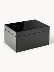 Schmuckbox Taylor mit Spiegel, Box: Mitteldichte Holzfaserpla, Unterseite: Samt zur Schonung der Möb, Schwarz, B 26 x H 13 cm