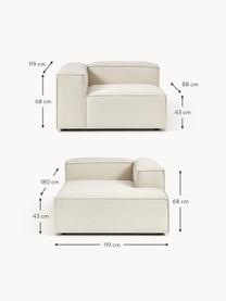 Modulares Ecksofa Lennon, Bezug: 100 % Polyester Der strap, Gestell: Massives Kiefernholz, Spe, Füße: Kunststoff Dieses Produkt, Webstoff Off White, B 238 x T 180 cm, Eckteil rechts