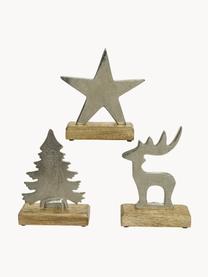 Kerstfiguren met antieke afwerking, set van 3, Zilverkleurig, B 11 x H 12 cm