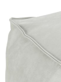 Leren poef Porthos, Bekleding: 100% anilineleer, Lichtgrijs, 80 x 33 cm