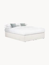 Cama continental Enya, Patas: plástico Este producto es, Tejido greige, An 180 x L 200 cm, dureza H3