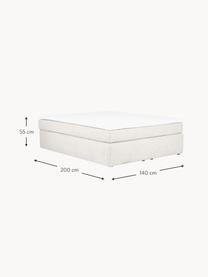 Boxspringbett Enya, Matratze: 5-Zonen-Taschenfederkern, Füße: Kunststoff Dieses Produkt, Webstoff Greige, B 180 x L 200 cm, Härtegrad H3