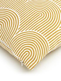 Katoenen kussenhoes Arc in geel/wit, 100% katoen, Geel, B 45 x L 45 cm
