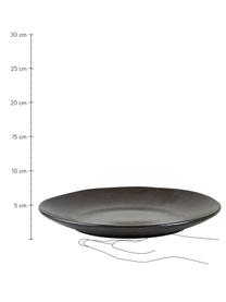 Assiette plate grès cérame anthracite Heban, 4 pièces, Anthracite