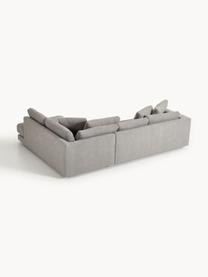 Sofa narożna Bouclé Tribeca, Tapicerka: Bouclé (93% poliester, 6%, Stelaż: drewno bukowe, drewno sos, Nogi: drewno sosnowe Ten produk, Szary Bouclé, S 274 x G 192 cm, prawostronna