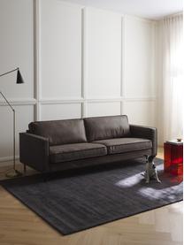 Sofa Hunter (3-Sitzer) aus recyceltem Leder, Bezug: Recyceltes Leder (70% Led, Gestell: Massives Kiefernholz und , Leder Anthrazit, B 219 x T 90 cm