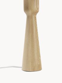 Lampe à poser en bois de frêne Jascha, Bois de frêne clair, blanc, Ø 24 x haut. 43 cm