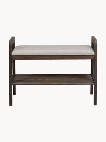 Banc rembourré en chêne Inverness, Tissu beige clair, bois de chêne, larg. 75 x haut. 55 cm