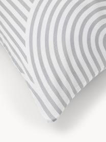 Taie d'oreiller en coton Arcs, Gris, blanc, larg. 50 x long. 70 cm