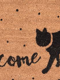 Paillasson Welcome Cat, Brun, noir, larg. 45 x long. 75 cm