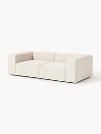 Sofa modułowa z mieszanki lnu Lennon (3-osobowa), Tapicerka: 50% wiskoza, 25% len, 15%, Nogi: tworzywo sztuczne Ten pro, Beżowa mieszanka lnu, S 238 x G 119 cm