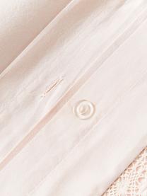 Gewaschener Baumwoll-Bettdeckenbezug Adoria mit Rüschen, Webart: Renforcé Renforcé besteht, Hellrosa, B 200 x L 200 cm
