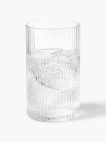 Mundgeblasene Longdrinkgläser Ripple mit Rillenrelief, 4 Stück, Glas, mundgeblasen, Transparent, glänzend, Ø 5 x H 9 cm, 140 ml