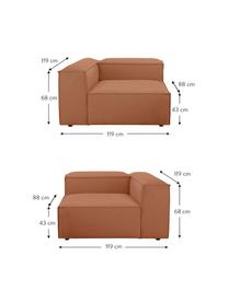 Modulares Sofa Lennon (3-Sitzer), Bezug: 100 % Polyester Der strap, Gestell: Massives Kiefernholz FSC-, Füße: Kunststoff, Webstoff Nougat, B 238 x T 119 cm