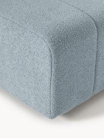 Bouclé-Eckmodul Lena, Bezug: Bouclé (93 % Polyester, 6, Gestell: Buchenholz, Spanplatte, H, Füße: Kunststoff, Bouclé Hellblau, B 106 x T 106 cm, Eckteil links