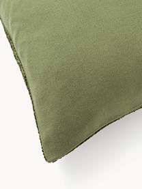 Žinylkový povlak na polštář Keeley, 100 % bavlna, Olivově zelená, Š 50 cm, D 50 cm