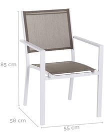 Silla apilables para exterior Thais, Estructura: aluminio recubierto, Blanco, gris pardo, An 69 x Al 99 cm