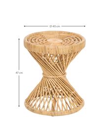 Rattan-Beistelltisch Marvel im Boho Style, Rattan, naturbelassen, Braun, Ø 40 x H 47 cm 