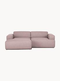 Ecksofa Melva (3-Sitzer), Bezug: 100% Polyester Der hochwe, Gestell: Massives Kiefernholz, Spa, Webstoff Hellrosa, B 239 x T 143 cm, Eckteil links