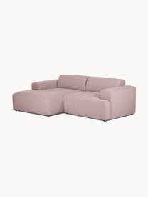 Divano angolare 3 posti Melva, Rivestimento: 100% poliestre Il rivesti, Struttura: pino massiccio, certifica, Tessuto rosa chiaro, Larg. 239 x Prof. 143 cm, chaise-longue a sinistra