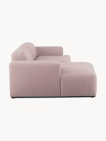 Divano angolare 3 posti Melva, Rivestimento: 100% poliestre Il rivesti, Struttura: pino massiccio, certifica, Tessuto rosa chiaro, Larg. 239 x Prof. 143 cm, chaise-longue a sinistra