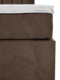 Boxspringbett Livia mit Stauraum, Matratze: 5-Zonen-Taschenfederkern, Webstoff Dunkelbraun, B 140 x L 200 cm, Härtegrad H2