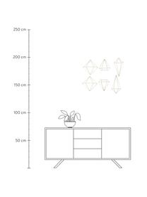 Wandobjekt-Set Prisma aus lackiertem Metall, 6-tlg., Metall, lackiert, Messingfarben, Set mit verschiedenen Größen