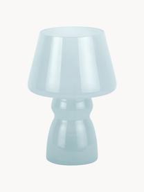 Lámpara de mesa pequeña LED Classic, portátil, Vidrio, Azul claro transparente, Ø 17 x Al 26 cm