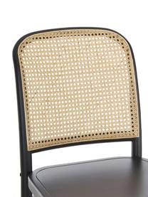 Krzesło z drewna z plecionką wiedeńską Franz, Stelaż: lite drewno brzozowe, lak, Czarny, S 48 x G 59 cm