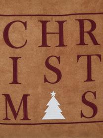 Housse de coussin 50x50 Noël Merry Season, 100 % polyester, Brun, blanc, larg. 50 x long. 50 cm
