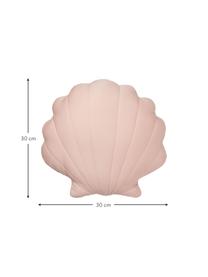 Coussin coquillage en coton bio Sea Shell, Rose blush