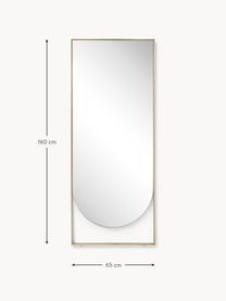 Specchio angolare da appoggio Masha, Cornice: metallo rivestito, Superficie dello specchio: lastra di vetro, Ottonato, Larg. 65 x Alt. 160 cm