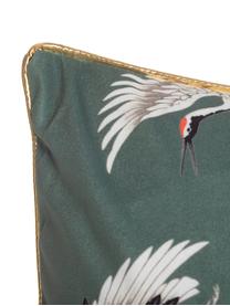 Cojín de terciopelo Bird, con relleno, Funda: terciopelo de poliéster, Gris, An 45 x L 45 cm