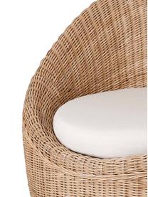 Rotan stoel Bolsena met stoelkussen, Lichtbruin, wit, B 76  x D 79 cm