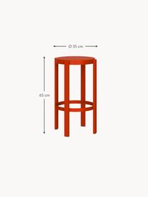 Tabouret de bar en métal Doon, haut. 65 cm, Acier, revêtement par poudre, Rouge, Ø 35 x haut. 65 cm