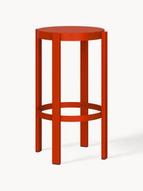 Tabouret de bar en métal Doon, haut. 65 cm, Acier, revêtement par poudre, Rouge, Ø 35 x haut. 65 cm