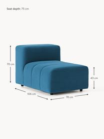 Samt-Mittelmodul Lena, Bezug: Samt (100 % Polyester) De, Gestell: Buchenholz, Spanplatte, H, Samt Petrol, B 78 x T 106 cm