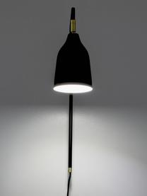 Veľká nástenná lampa so zástrčkou Mora, Čierna, odtiene zlatej, H 35 x V 50 cm