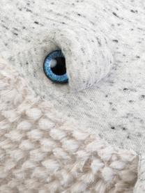 Handgemaakte knuffelkussen Whale, Onderzijde: 100% katoen, Lichtgrijs, gespikkeld, B 56 x H 25 cm