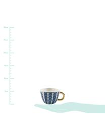 Tazas de café Masai, 6 uds., Gres, Azul, blanco, dorado, Ø 7 x Al 5cm