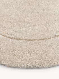 Alfombra artesanal de lana con forma orgánica Kadey, Parte superior: 100% lana con certificado, Reverso: 100% algodón Las alfombra, Beige claro, An 150 x L 230 cm (Tamaño M)