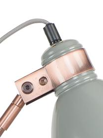 Bureaulamp Denver in industrieel design, Lampenkap: gecoat ijzer, Stang: verkoperd ijzer, Lampvoet: cement, Lampenkap: lichtgrijs. Stang: koperkleurig. Lampvoet: cementkleurig, Ø 20 x H 50 cm