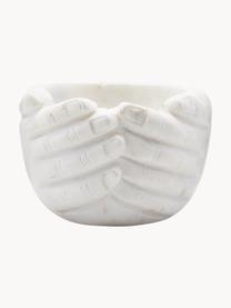 Coupe décorative en marbre Hands, Marbre, Blanc marbré, Ø 15 x haut. 10 cm